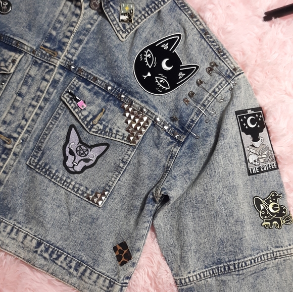 SOLD! Lucipurr! Custom witchy kitty vintage jacket- ONE OF A KIND! - Picture 13 of 16